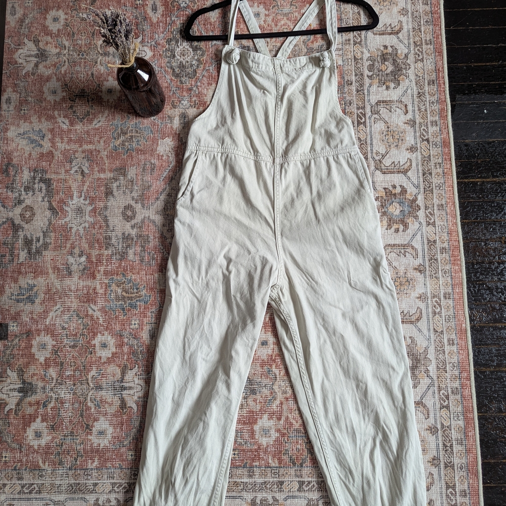 Mango Off-White Jumpsuit with Straps